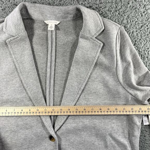 Caslon Relaxed Knit Blazer Womens XL Grey Cardigan Button Long Sleeve Cotton NWT - Picture 7 of 10